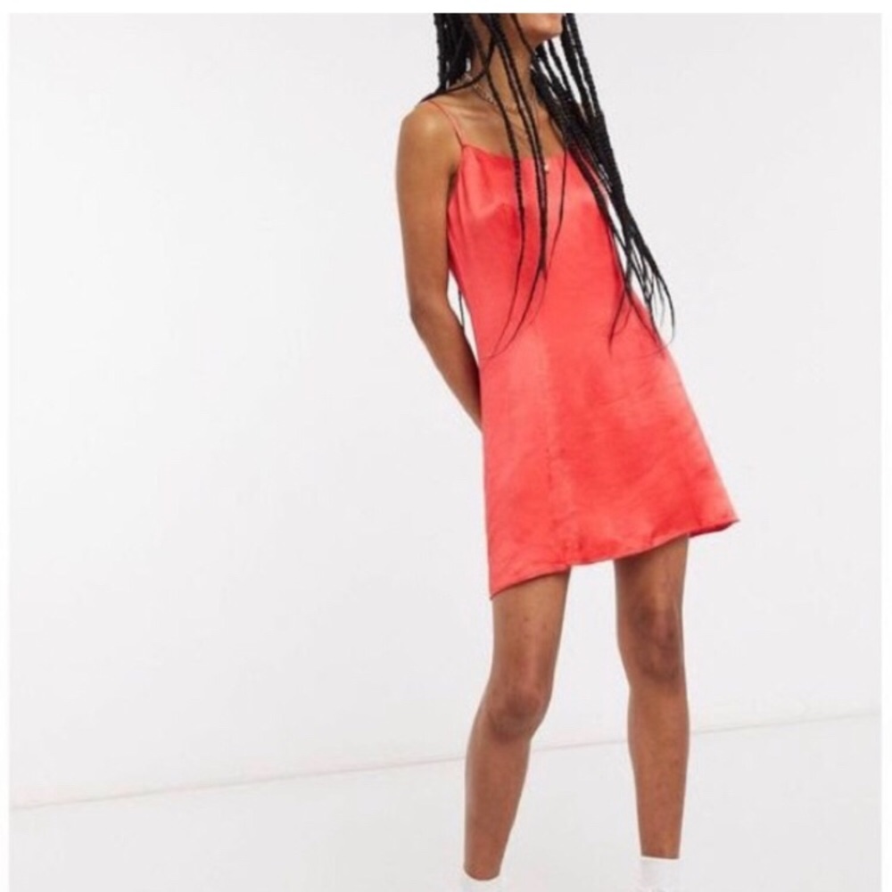 NWT & Other Stories red satin slip dress